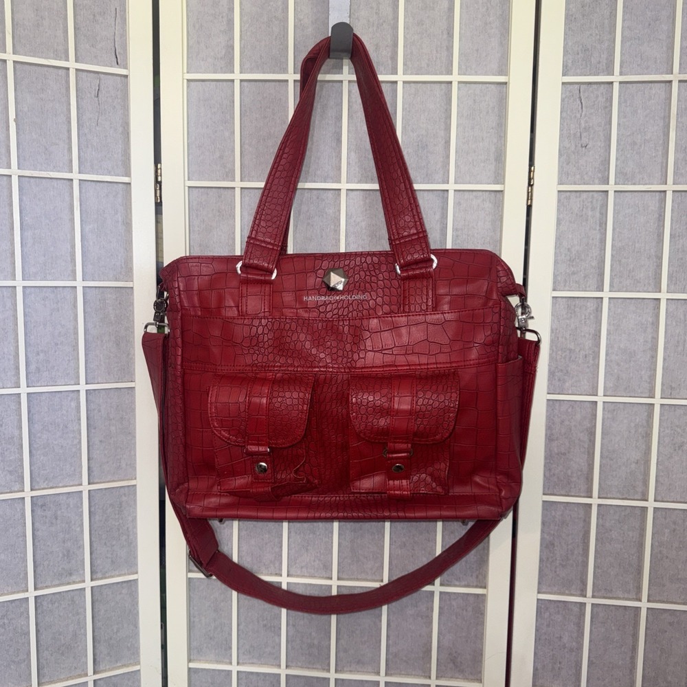 ThinkGeek Handbag of Holding Red Dragonscale DND Case d20 Charm Purse Laptop Bag